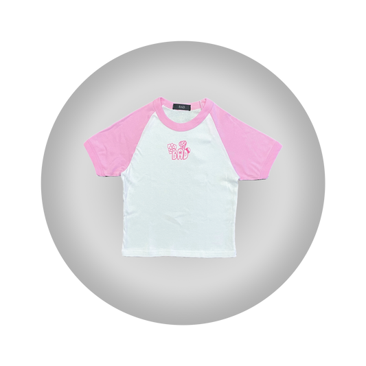 WMNS PINK CROPPED BABY TEE